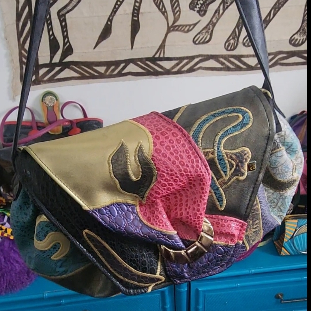 Vintage SHARIF multicolor crossbody bag